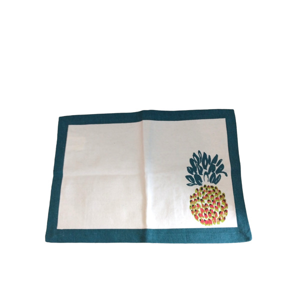 Pretty Pineapple Placemats 100% Cotton Made in India Set of (4) Summer Party - Picture 7 of 7